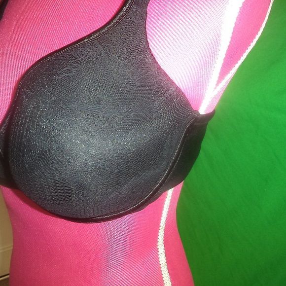 VANITY FAIR~FULL COVERAGE BRA BLACK LACE PADDED UNDERWIRE-WOMENS SIZE 36DD - Picture 3 of 5
